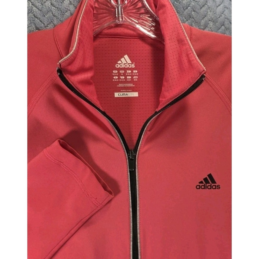 Adidas ClimaLite Hot Pink Zip Ip Jacket Womens Size Medium Full Zip Athleisure - Picture 5 of 12